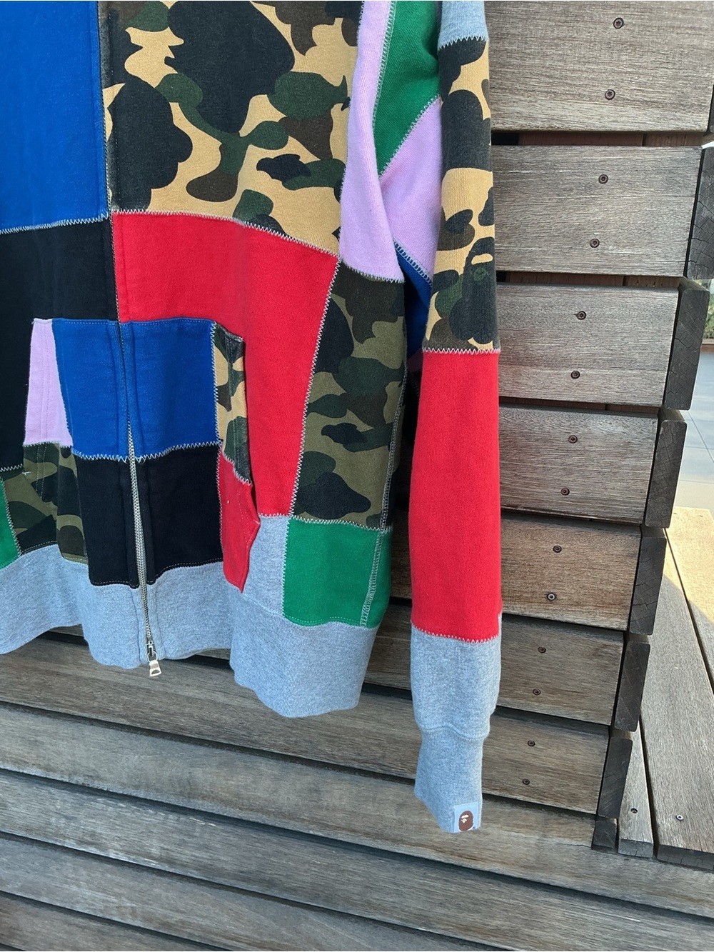 Bape Patchwork Camo Full-Zip Hoodie | Size Large - Picture 4 of 7
